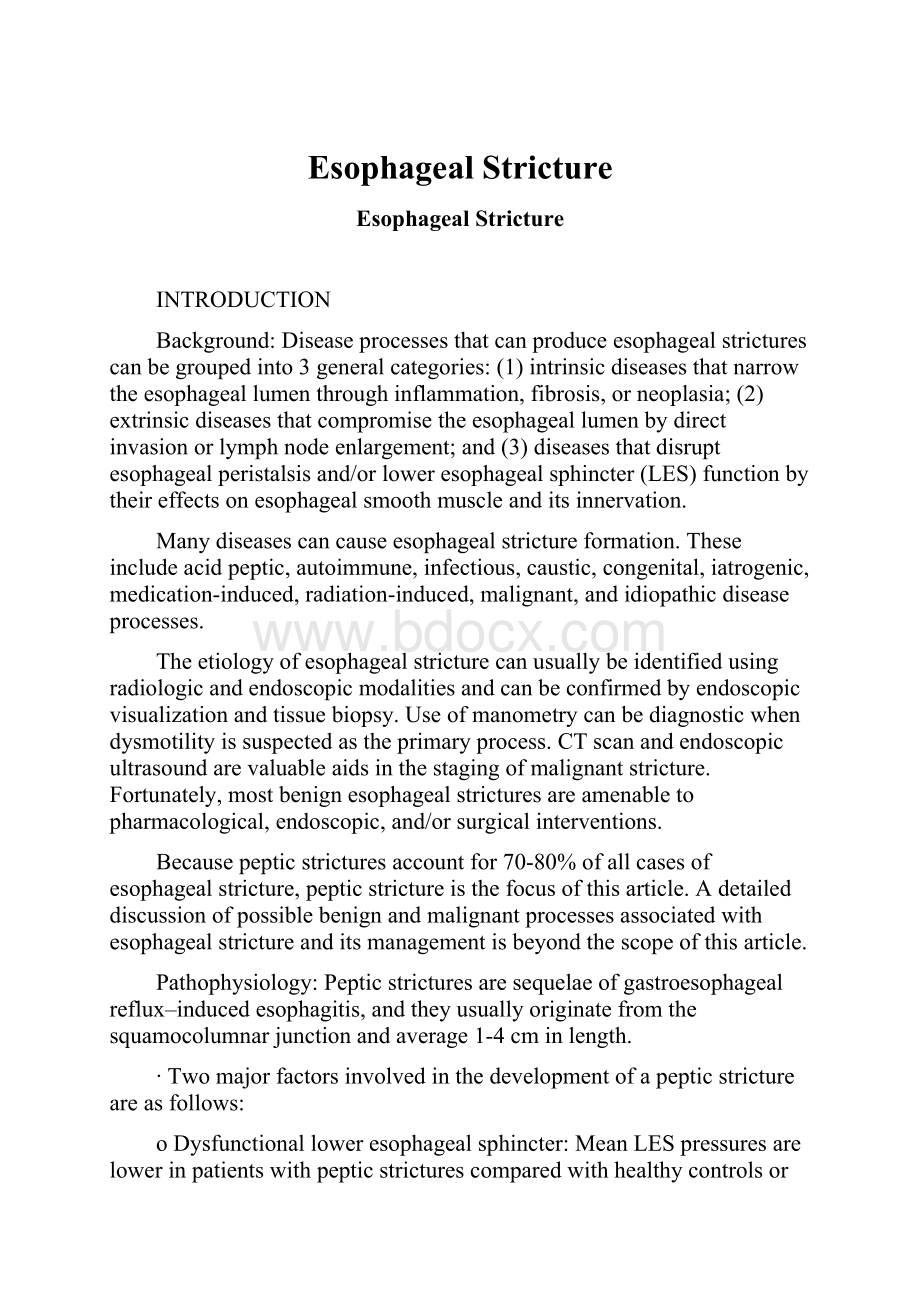 Esophageal Stricture.docx_第1页