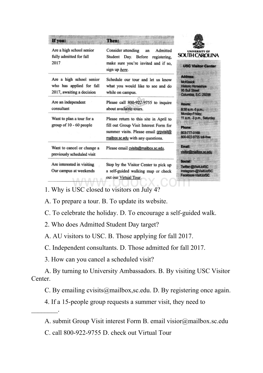 全国百强校福建省厦门市届高三质量检测英语试题解析版Word文档格式.docx_第2页