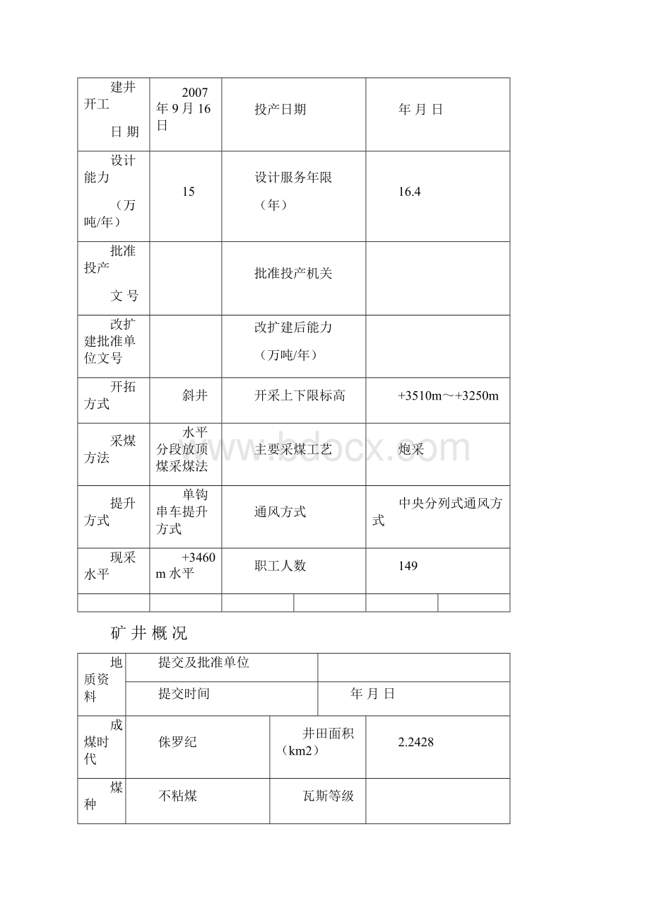 煤炭生产许可证申请书Word文档下载推荐.docx_第2页