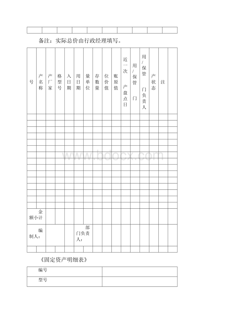 固定资产表格.docx_第2页