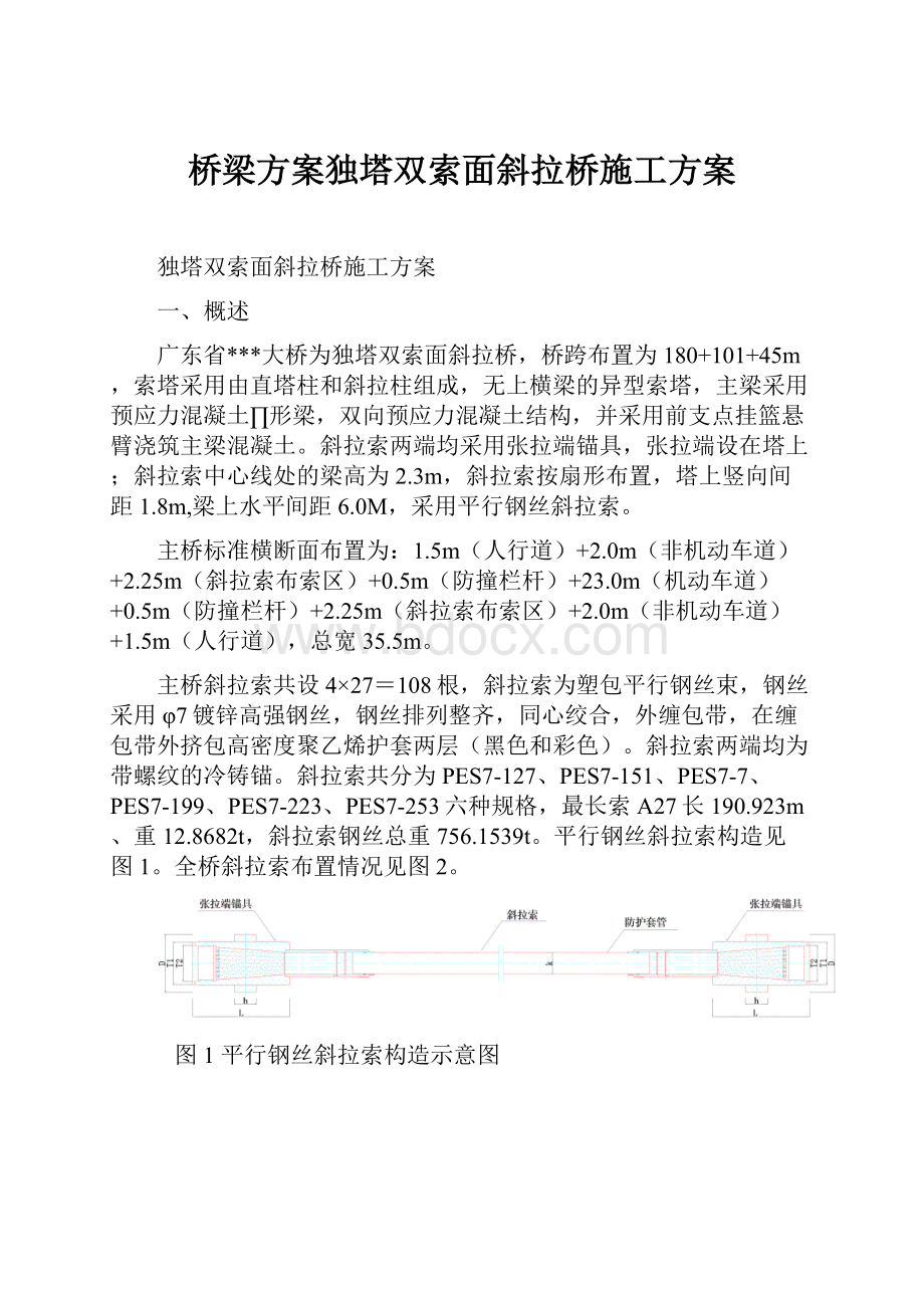 桥梁方案独塔双索面斜拉桥施工方案.docx