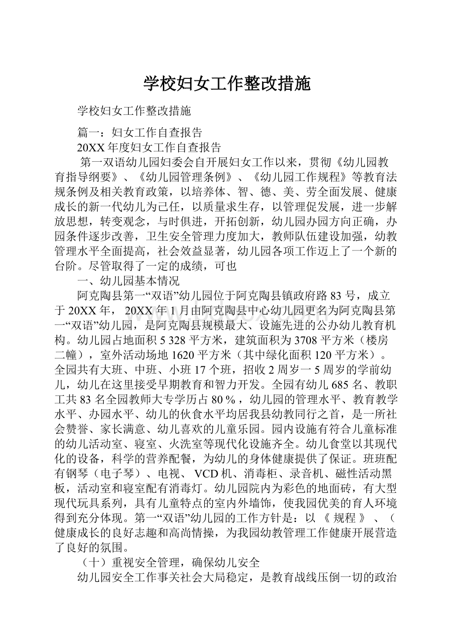 学校妇女工作整改措施.docx