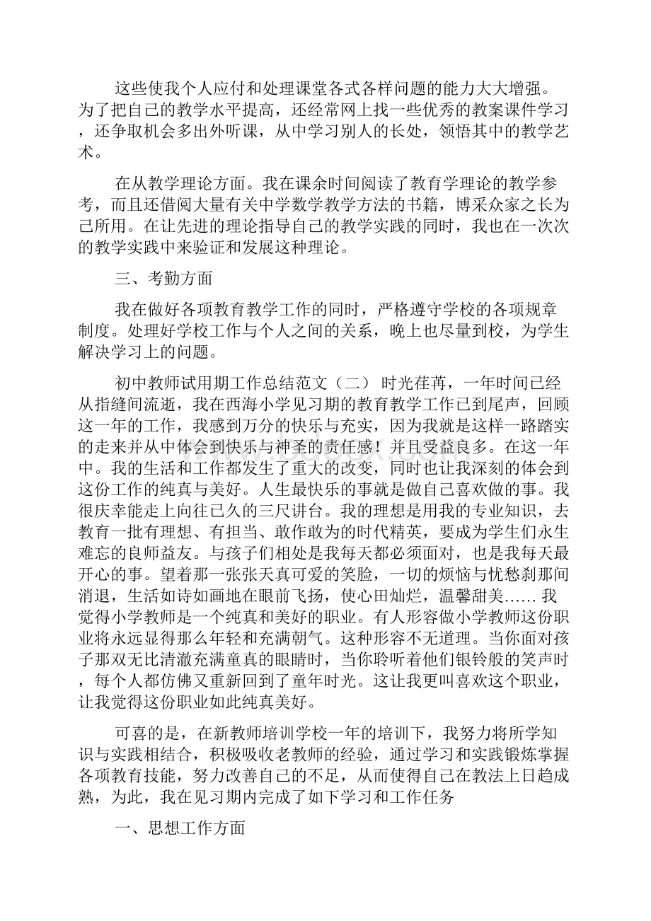 初中教师试用期工作总结范文Word格式文档下载.docx_第2页