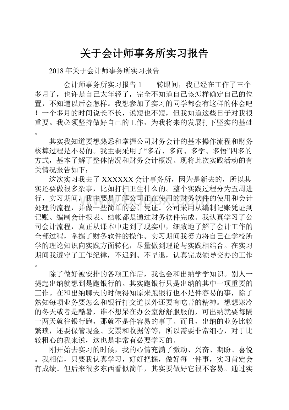 关于会计师事务所实习报告.docx