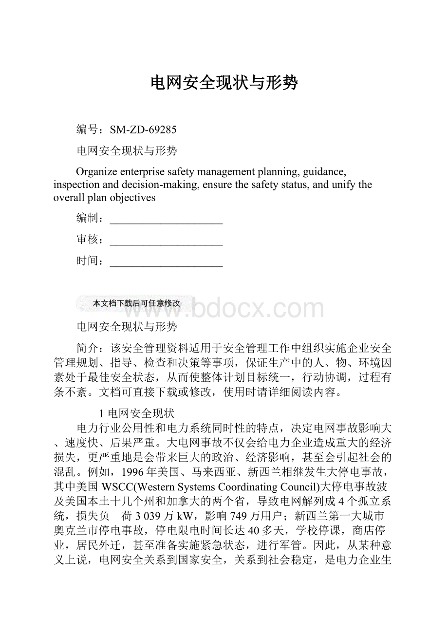 电网安全现状与形势.docx_第1页