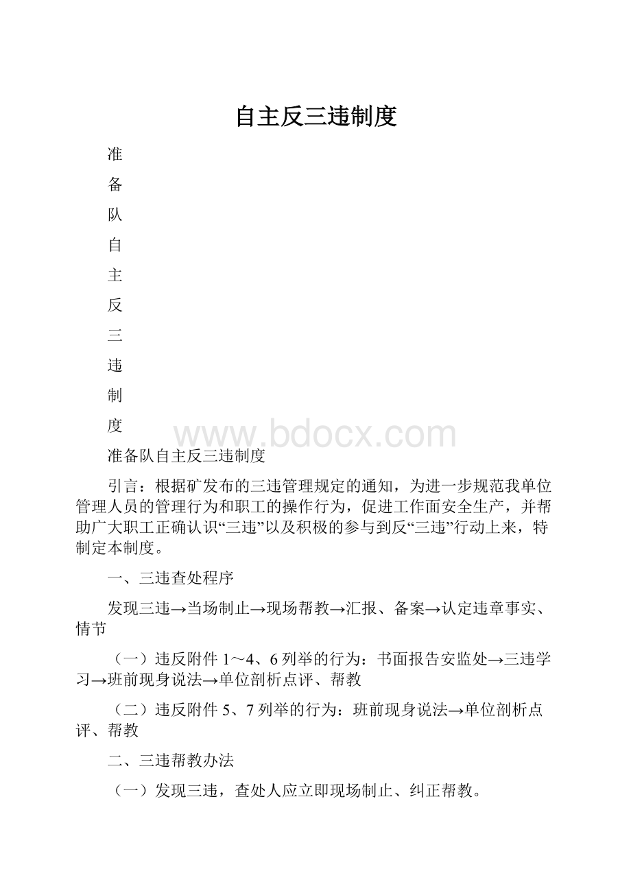 自主反三违制度Word下载.docx