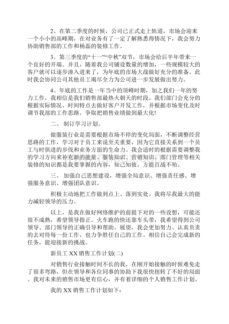 新员工工作计划4篇文档格式.docx_第2页