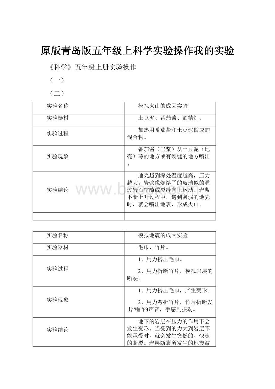 原版青岛版五年级上科学实验操作我的实验Word文件下载.docx_第1页