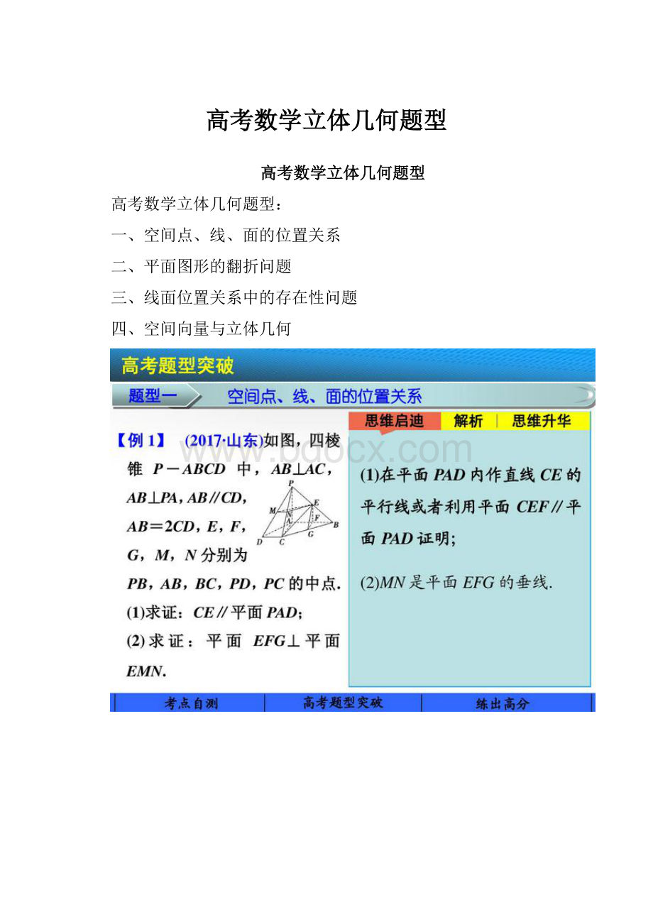 高考数学立体几何题型文档格式.docx