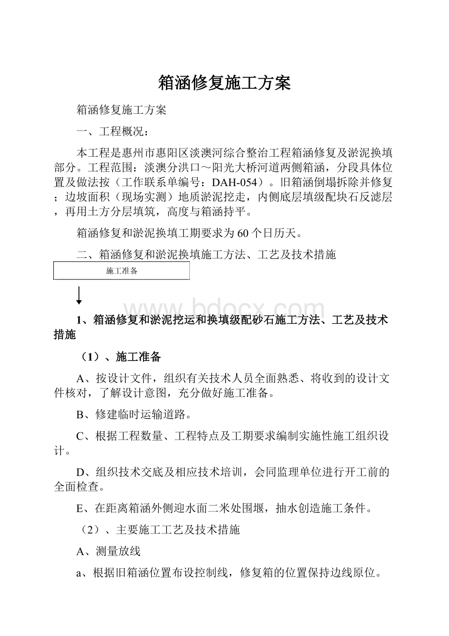 箱涵修复施工方案Word格式文档下载.docx_第1页