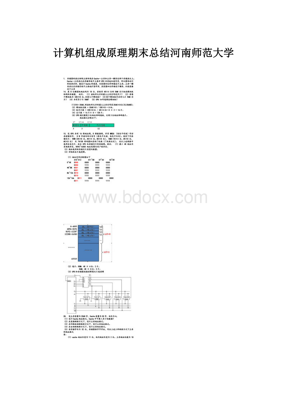 计算机组成原理期末总结河南师范大学.docx