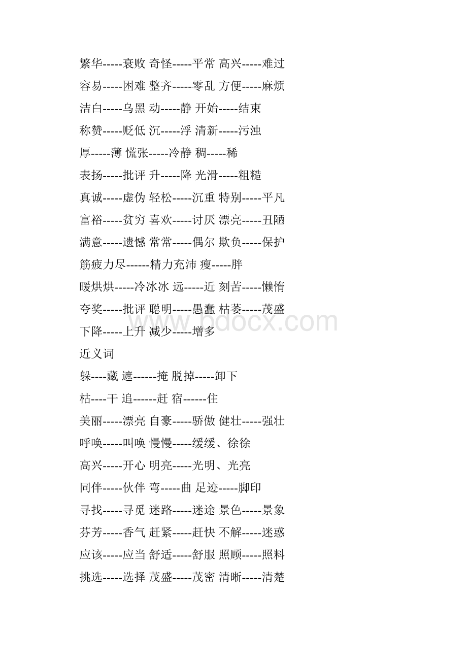 部编版二年级语文期末复习近义词反义词多音字组词汇总精编Word文件下载.docx_第3页