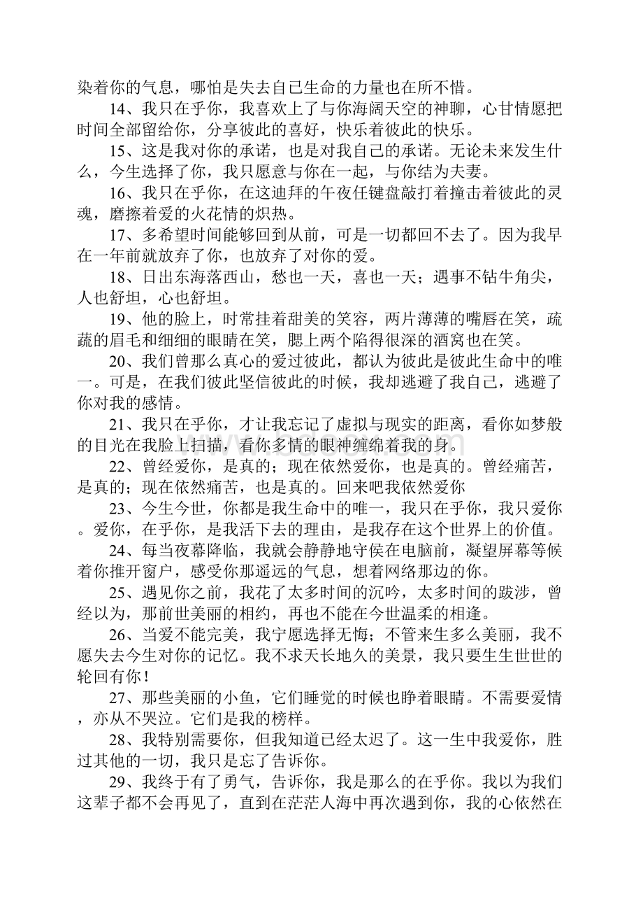 在乎你的句子Word文档下载推荐.docx_第2页