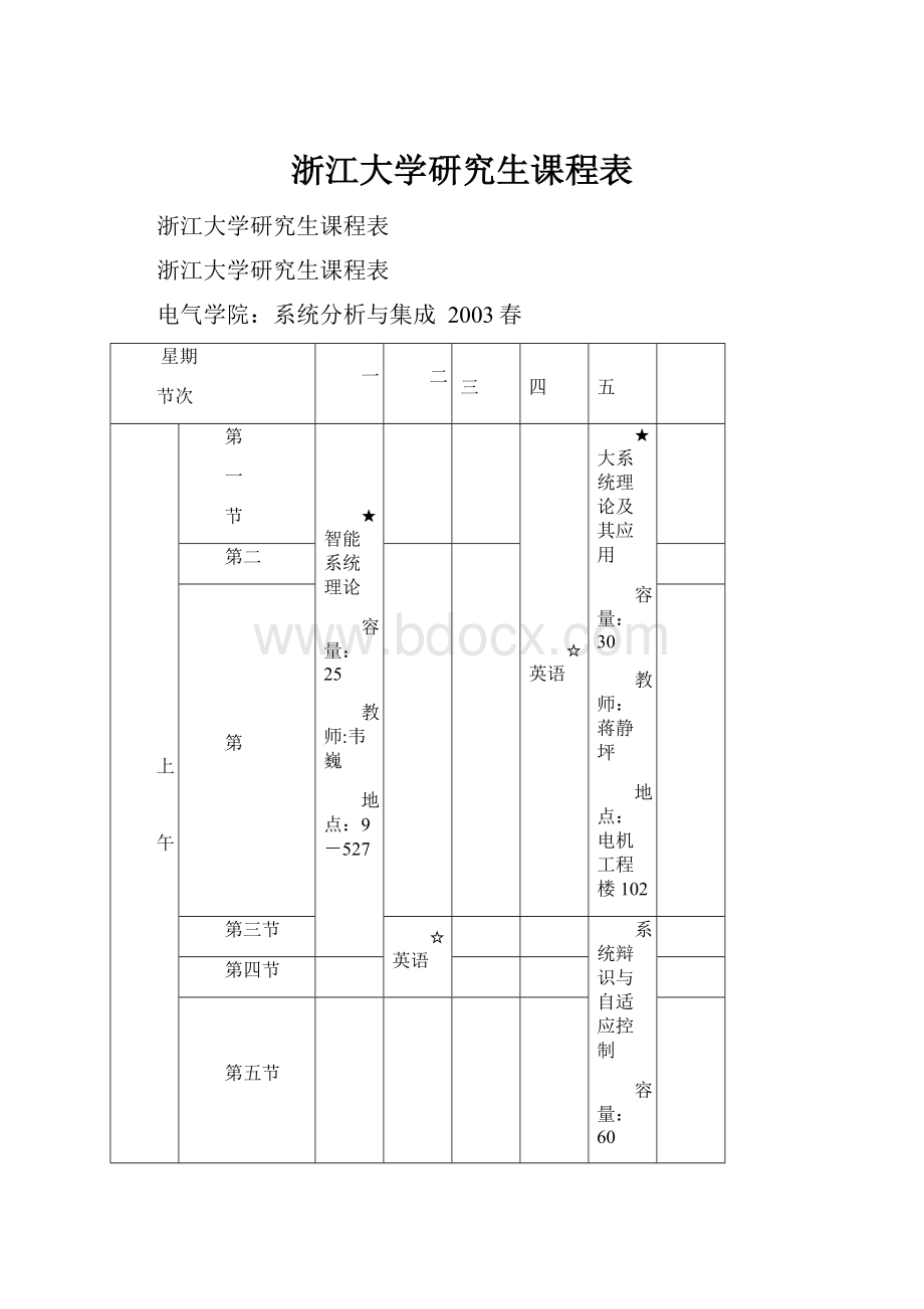 浙江大学研究生课程表文档格式.docx