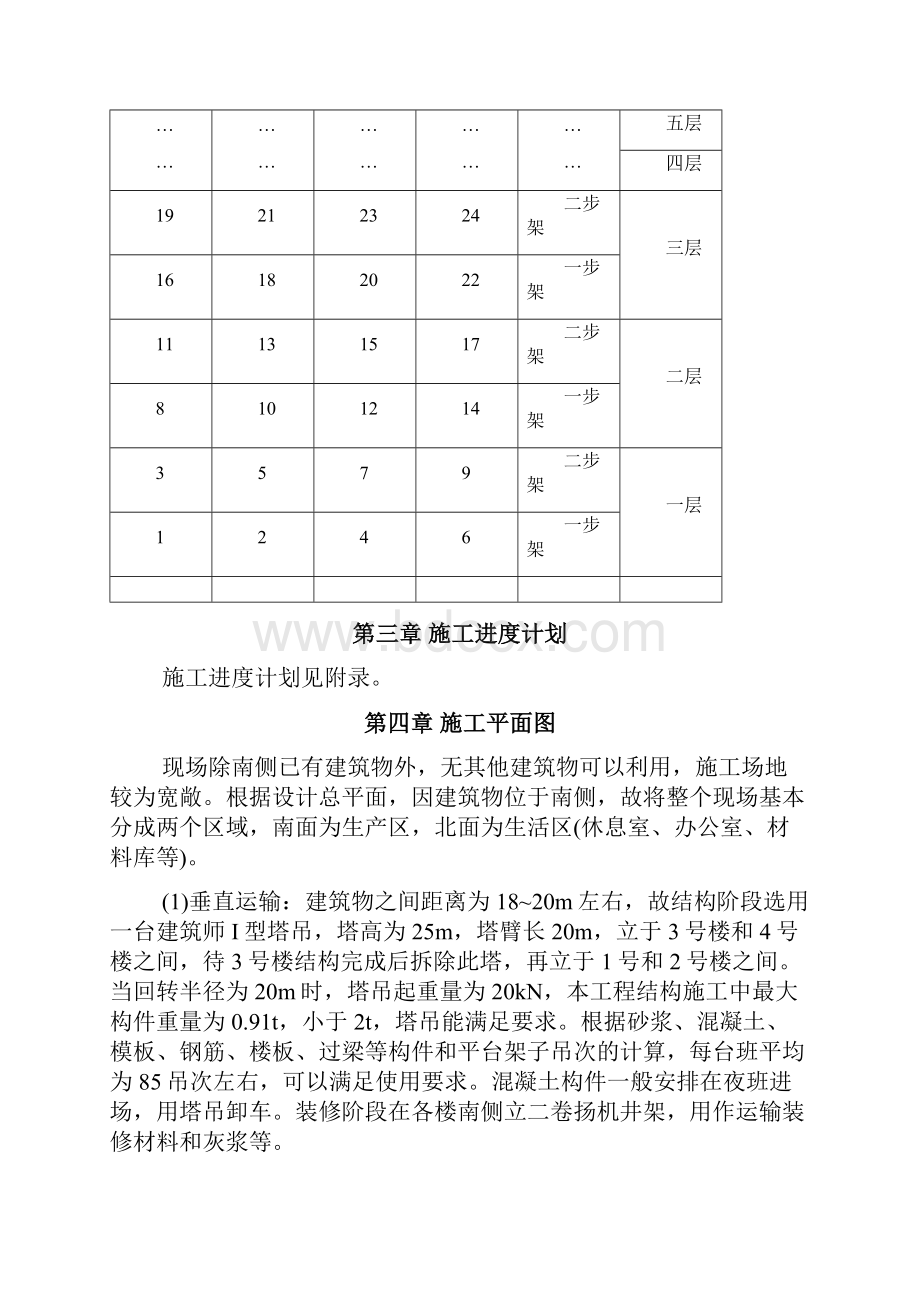 施工资料四栋住宅楼混合结构多层住宅搂工程施工组织设计.docx_第3页