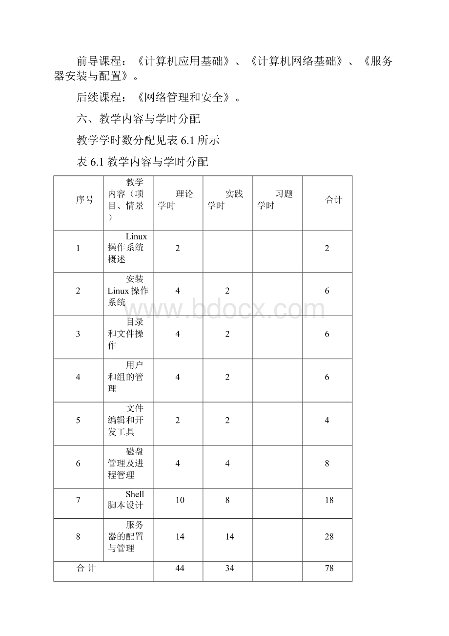 10Linux操作系统课程标准已审核Word文档下载推荐.docx_第3页