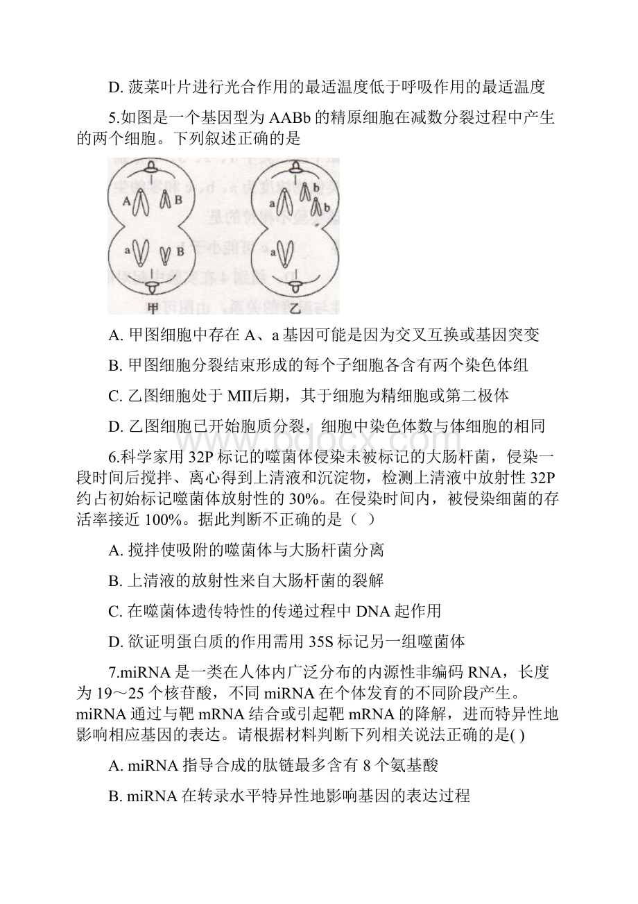 学年高三上期末生物复习卷 17含答案解析Word文档下载推荐.docx_第2页