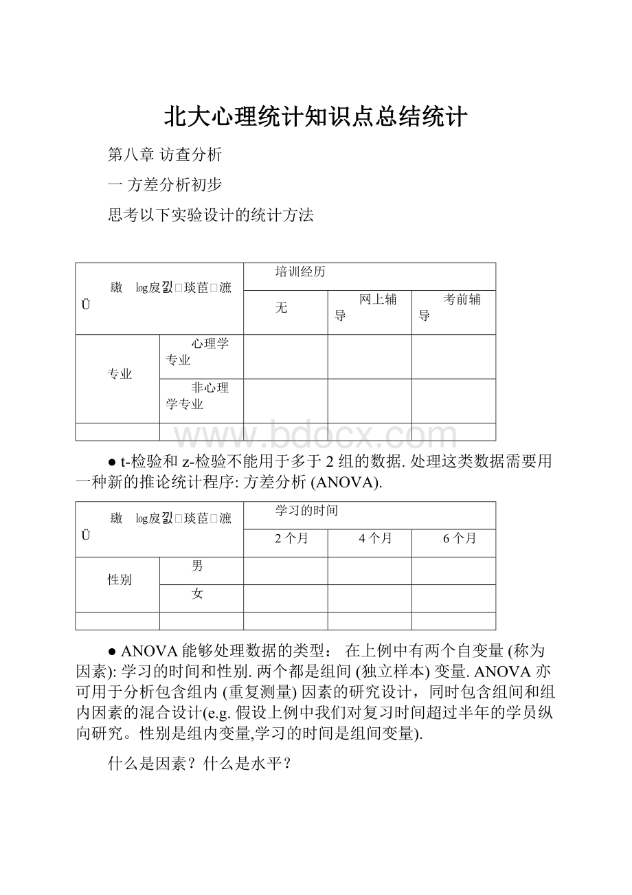 北大心理统计知识点总结统计Word文档下载推荐.docx_第1页