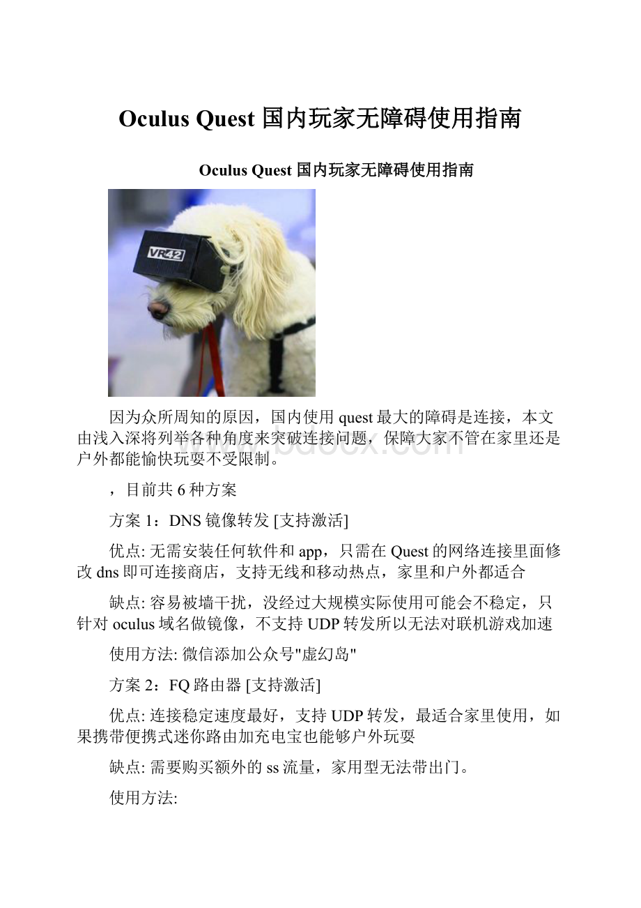 Oculus Quest 国内玩家无障碍使用指南.docx