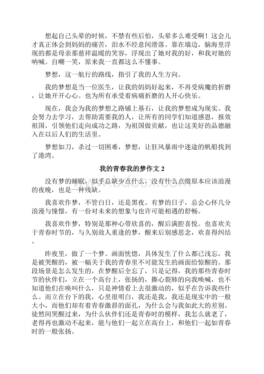 我的青春我的梦作文文档格式.docx_第2页