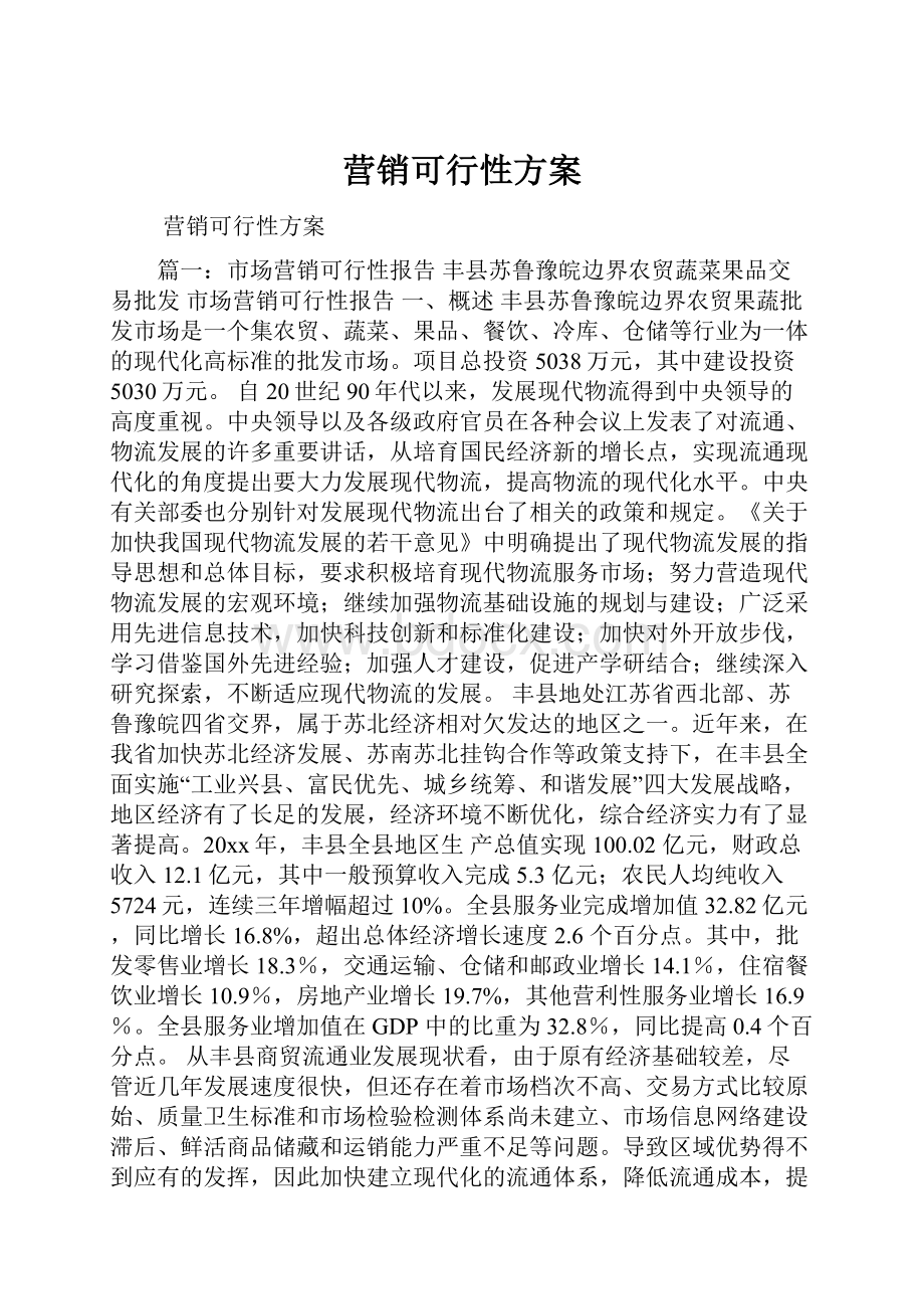 营销可行性方案Word文档格式.docx