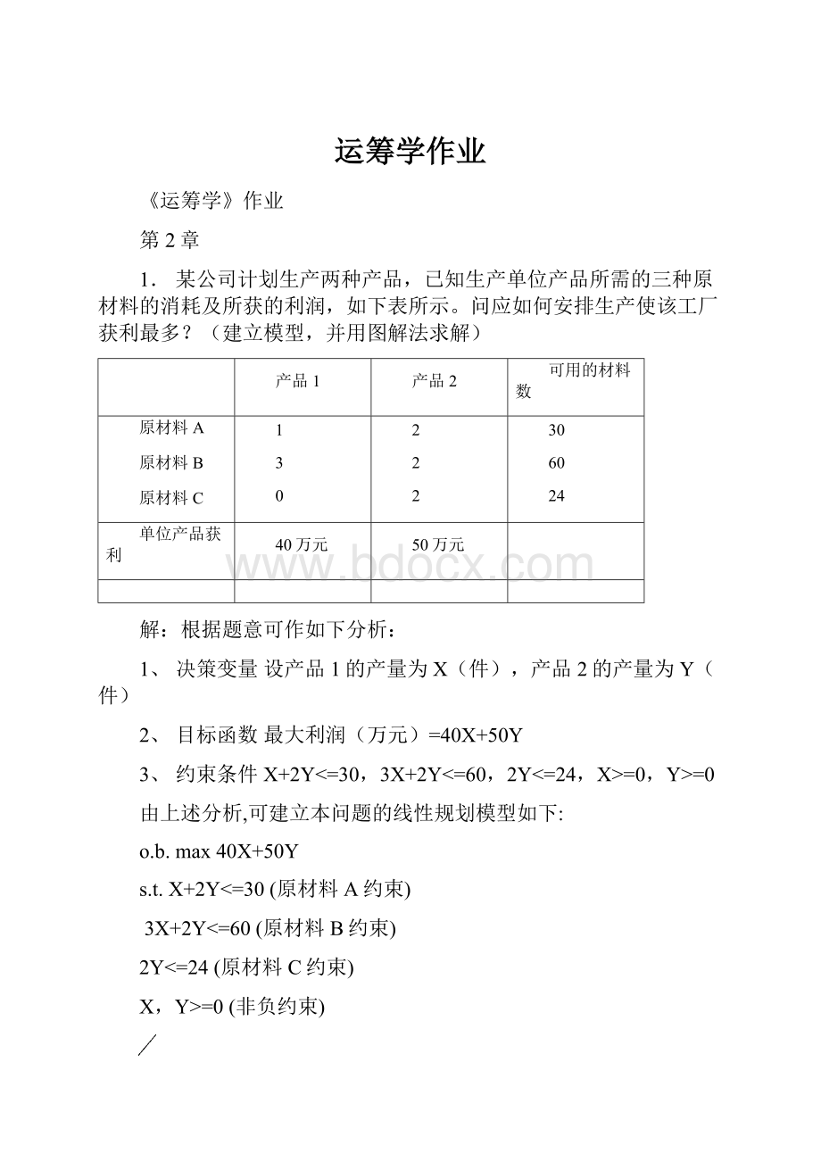 运筹学作业.docx