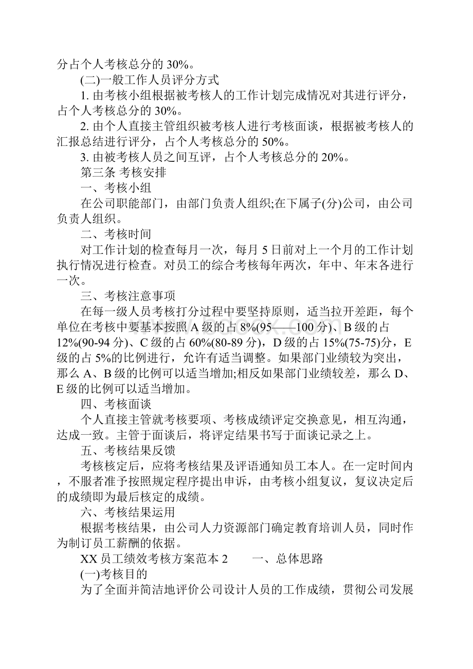 最新XX员工绩效考核方案范本资料Word文件下载.docx_第3页