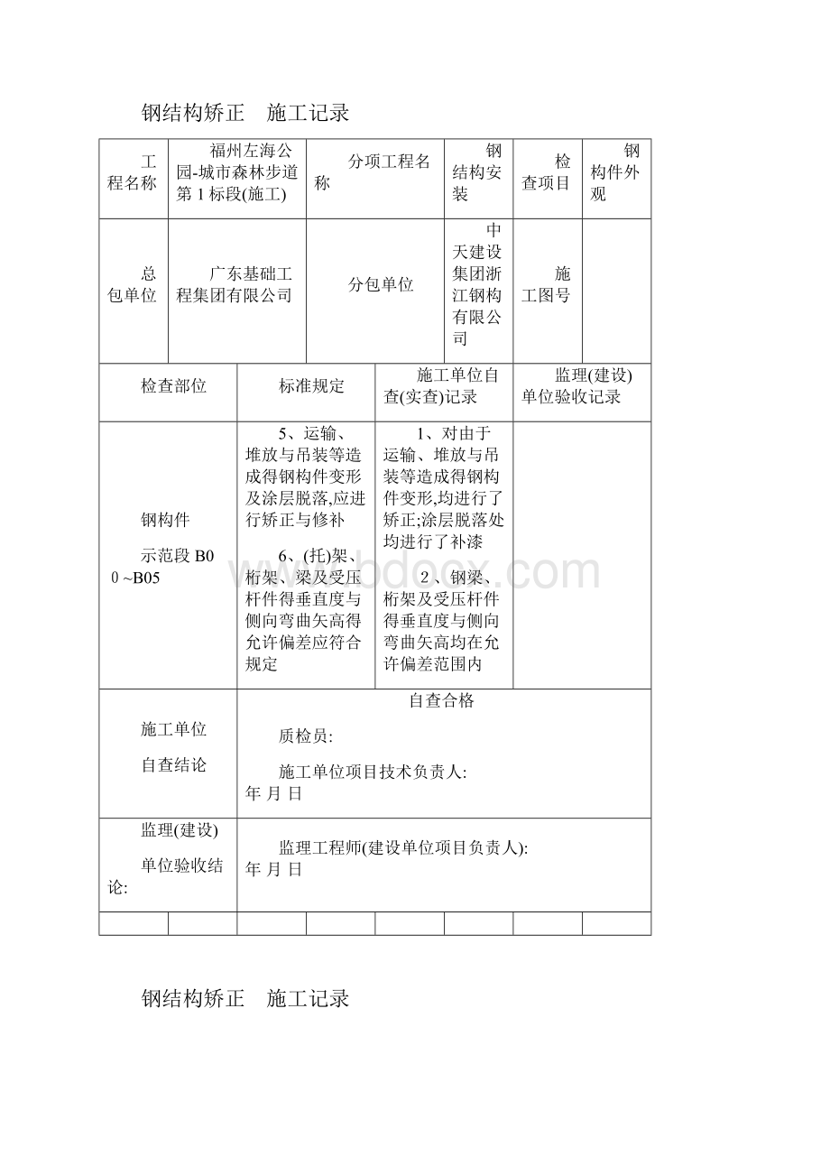 钢结构矫正 施工记录.docx_第3页