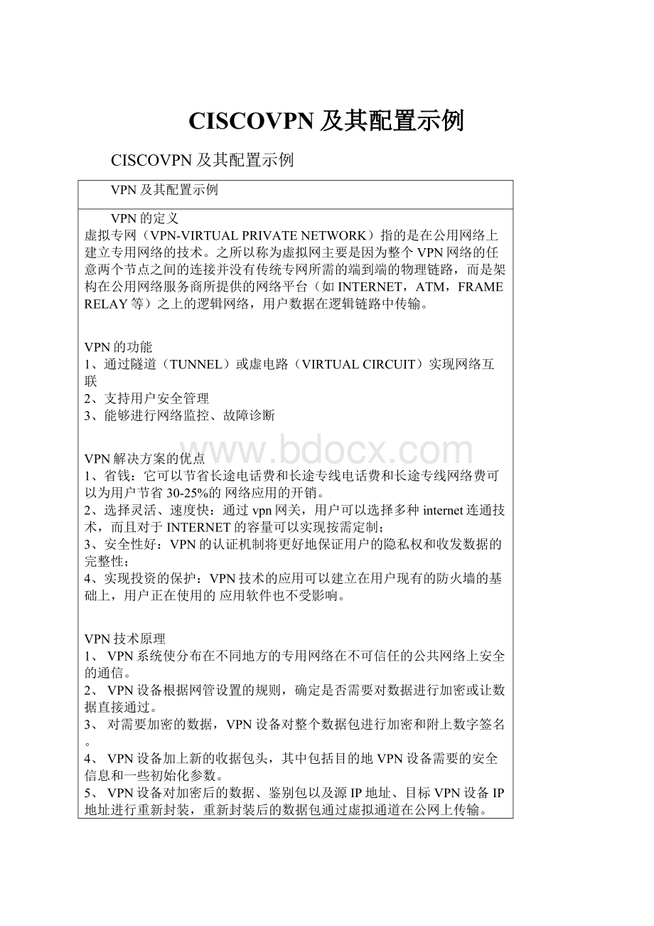 CISCOVPN及其配置示例文档格式.docx