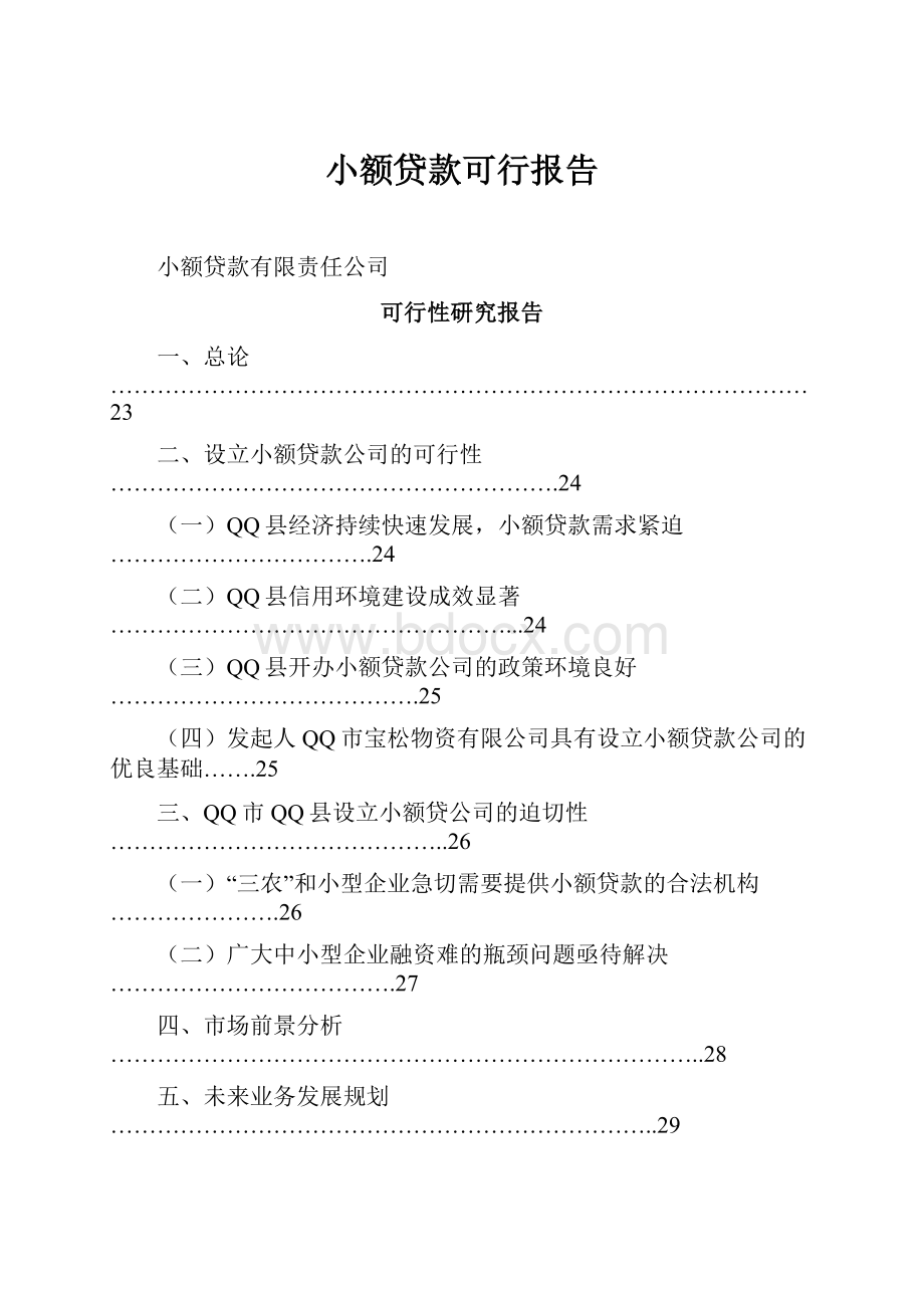 小额贷款可行报告.docx_第1页