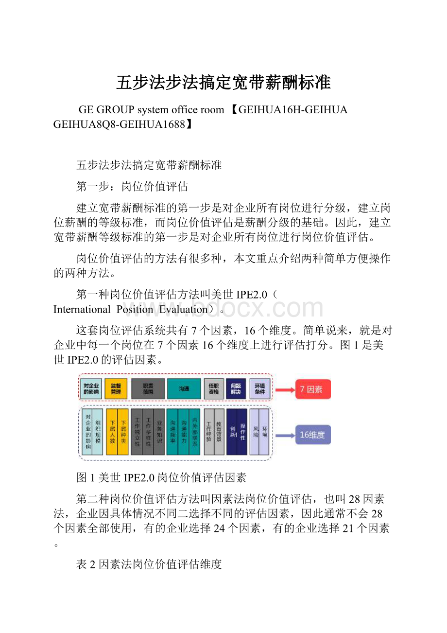 五步法步法搞定宽带薪酬标准Word格式.docx