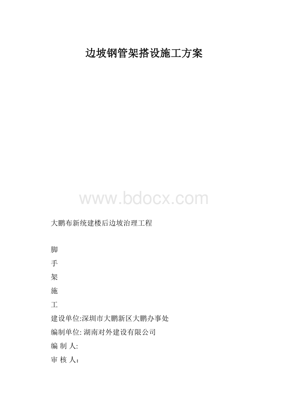 边坡钢管架搭设施工方案.docx