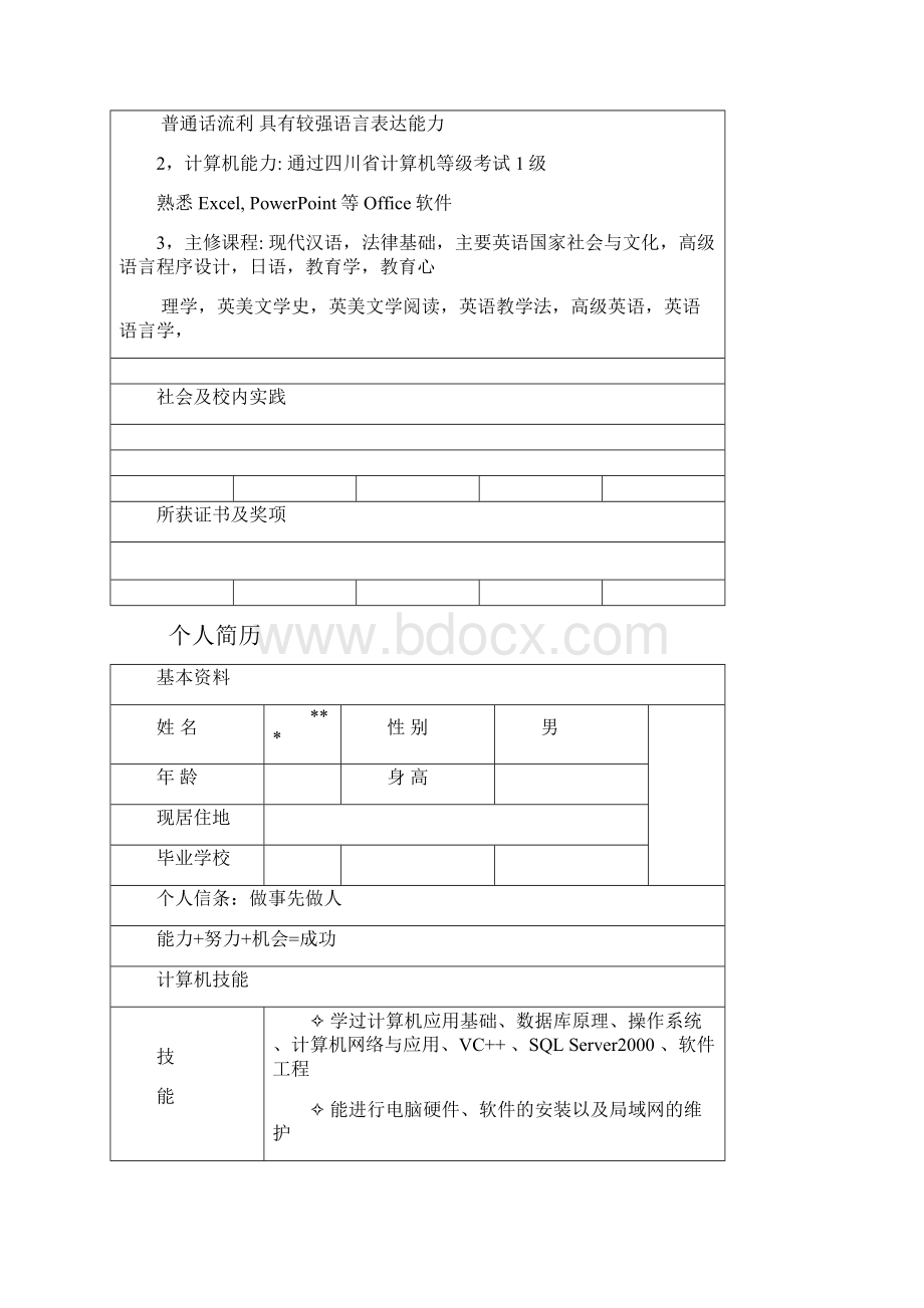 个人简历模板大全直接下载使用word版12.docx_第3页