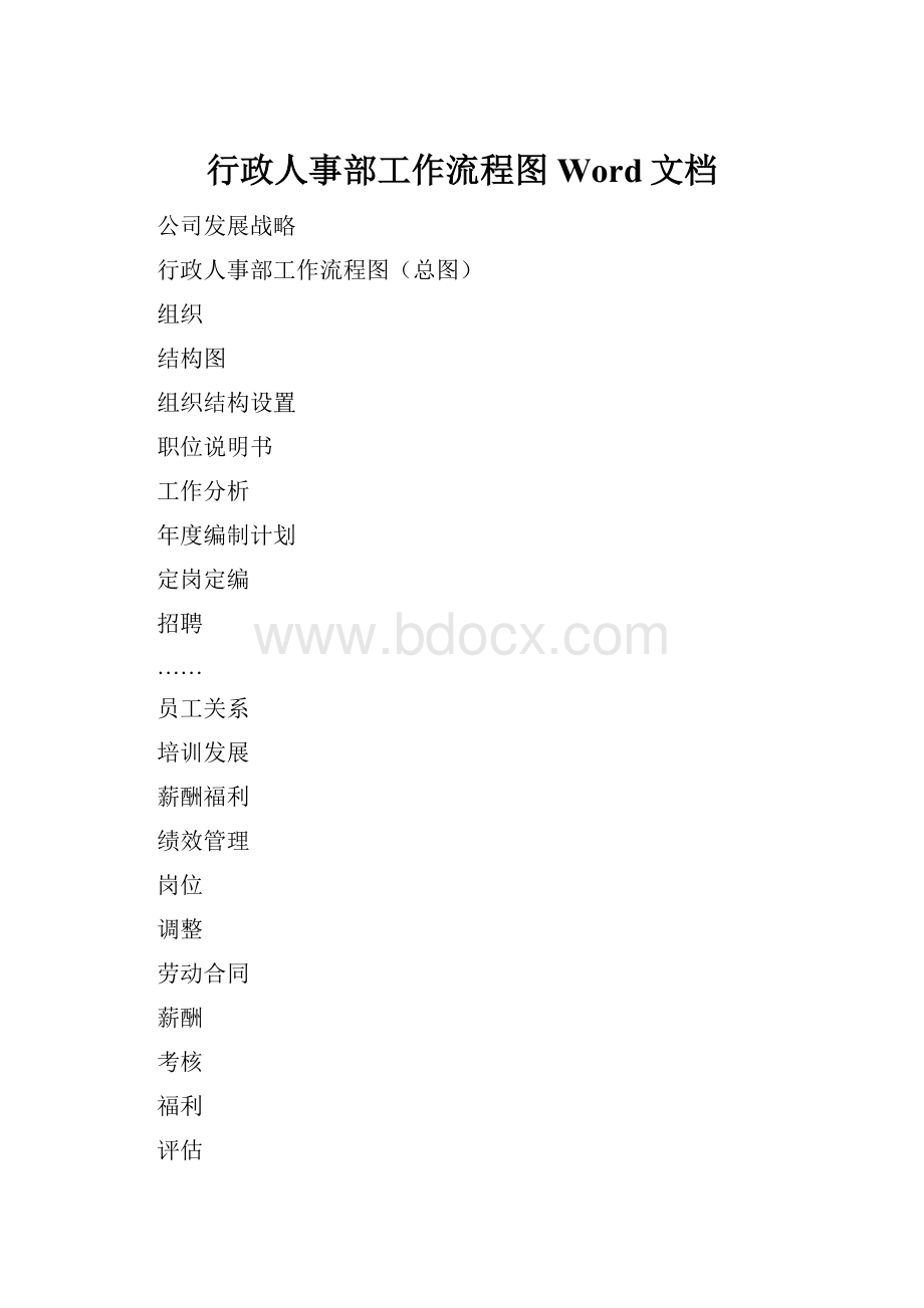 行政人事部工作流程图Word文档.docx_第1页