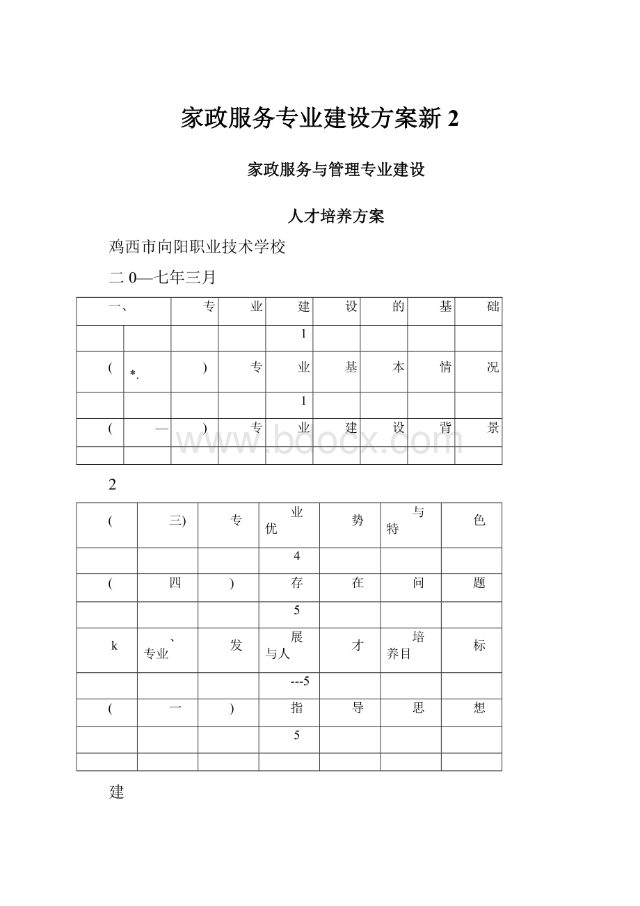 家政服务专业建设方案新2.docx_第1页