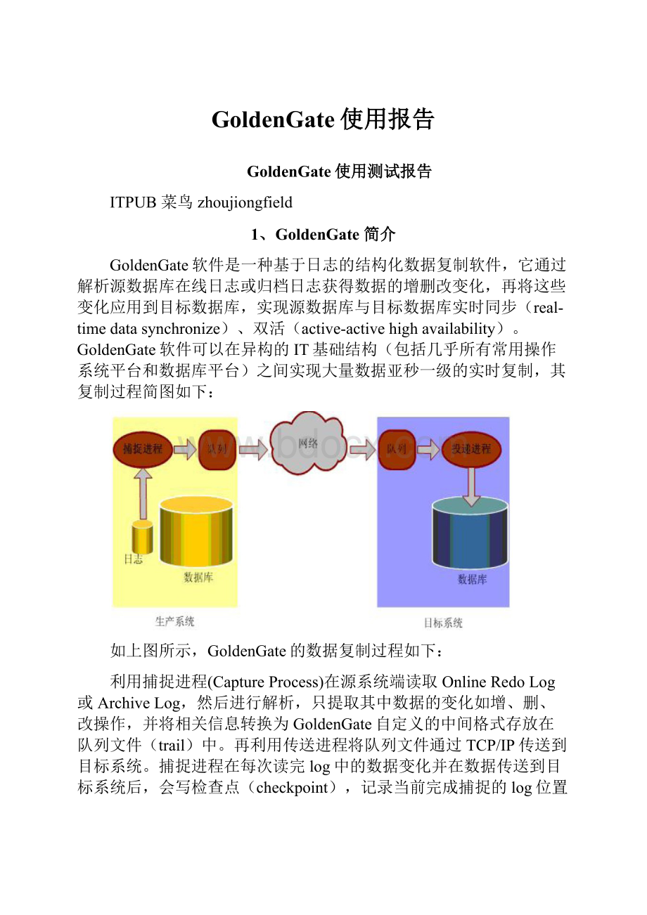 GoldenGate使用报告Word格式文档下载.docx