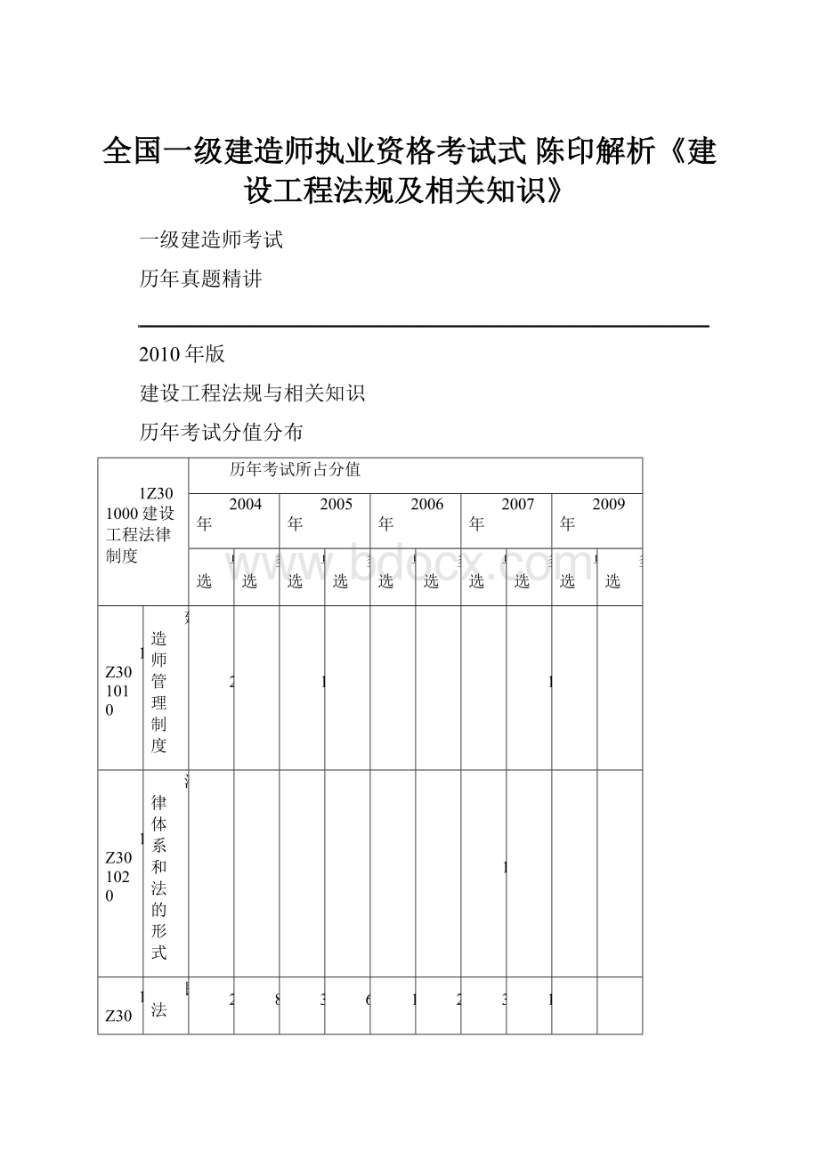 全国一级建造师执业资格考试式 陈印解析《建设工程法规及相关知识》.docx_第1页