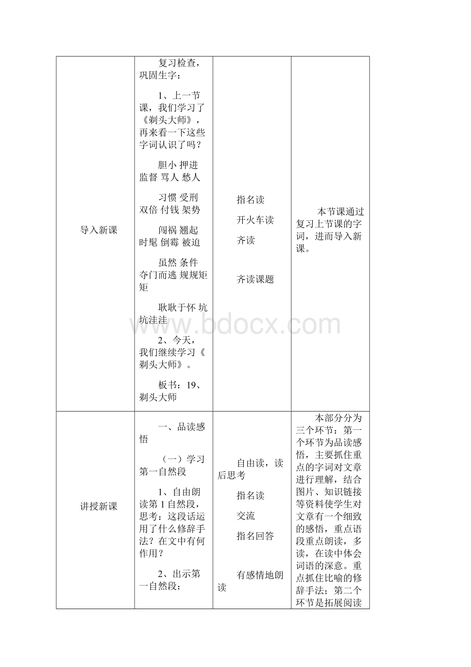 春季学期 小学语文部编版三年级下册 第六单元19《剃头大师》第二课时教学设计.docx_第2页