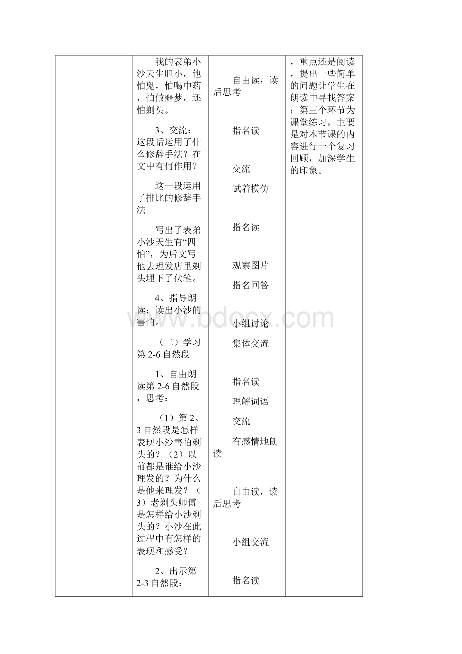 春季学期 小学语文部编版三年级下册 第六单元19《剃头大师》第二课时教学设计.docx_第3页