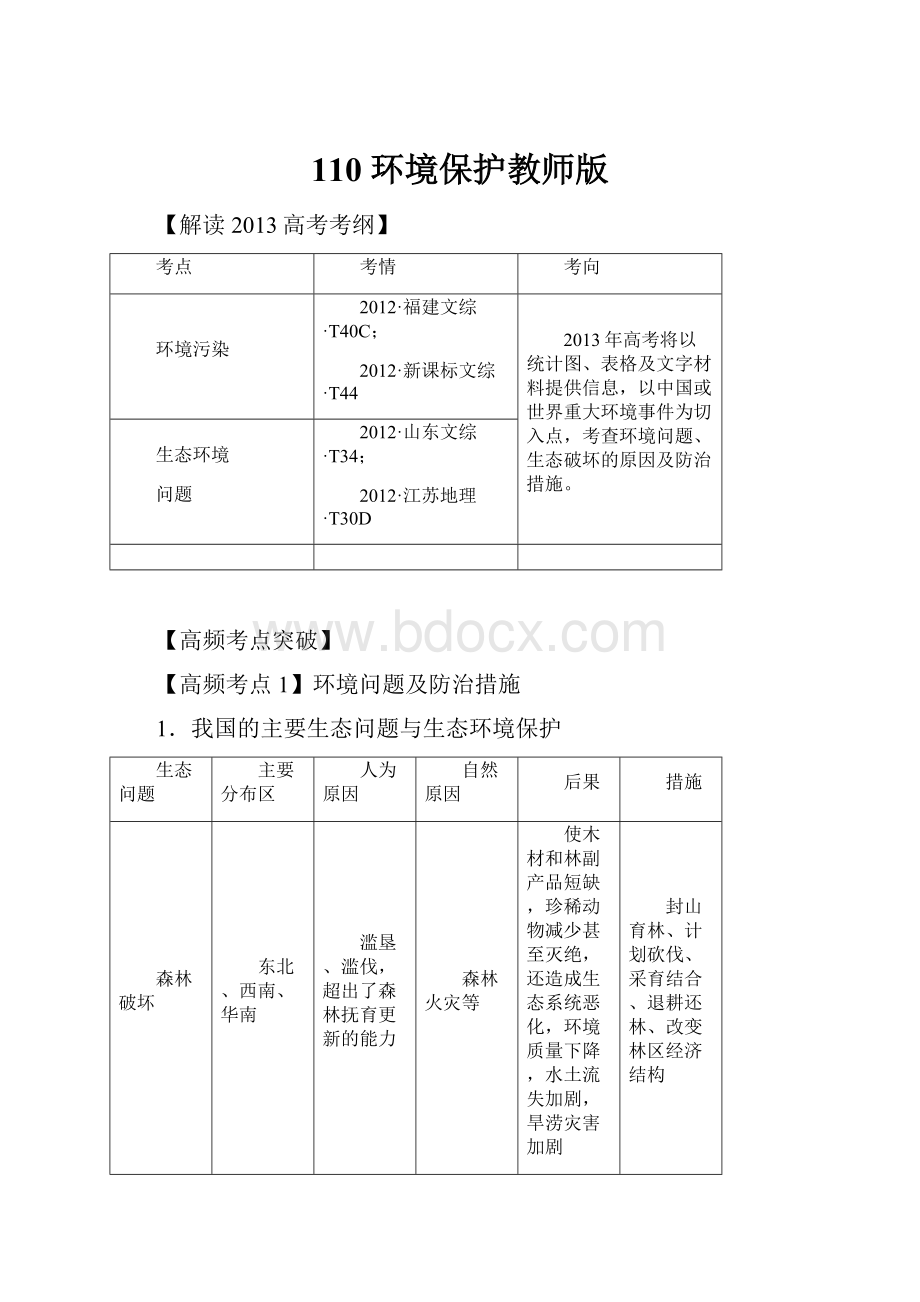 110 环境保护教师版.docx