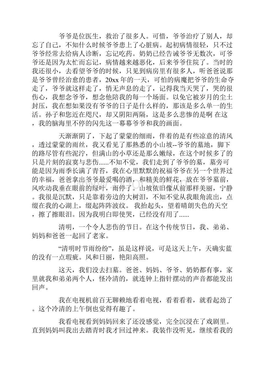 最新关于清明的周记15篇Word文档下载推荐.docx_第2页