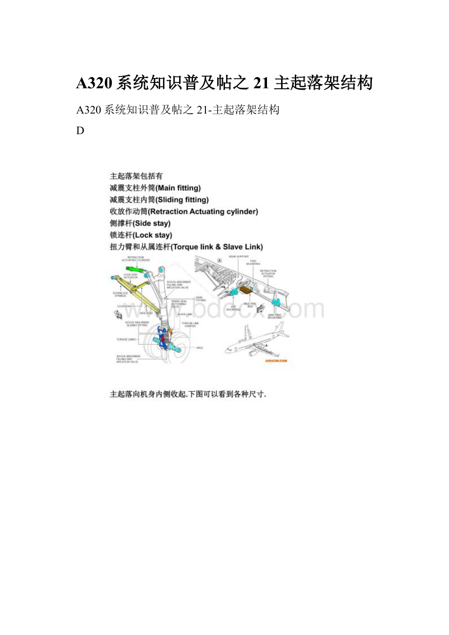 A320系统知识普及帖之21主起落架结构Word文档下载推荐.docx_第1页