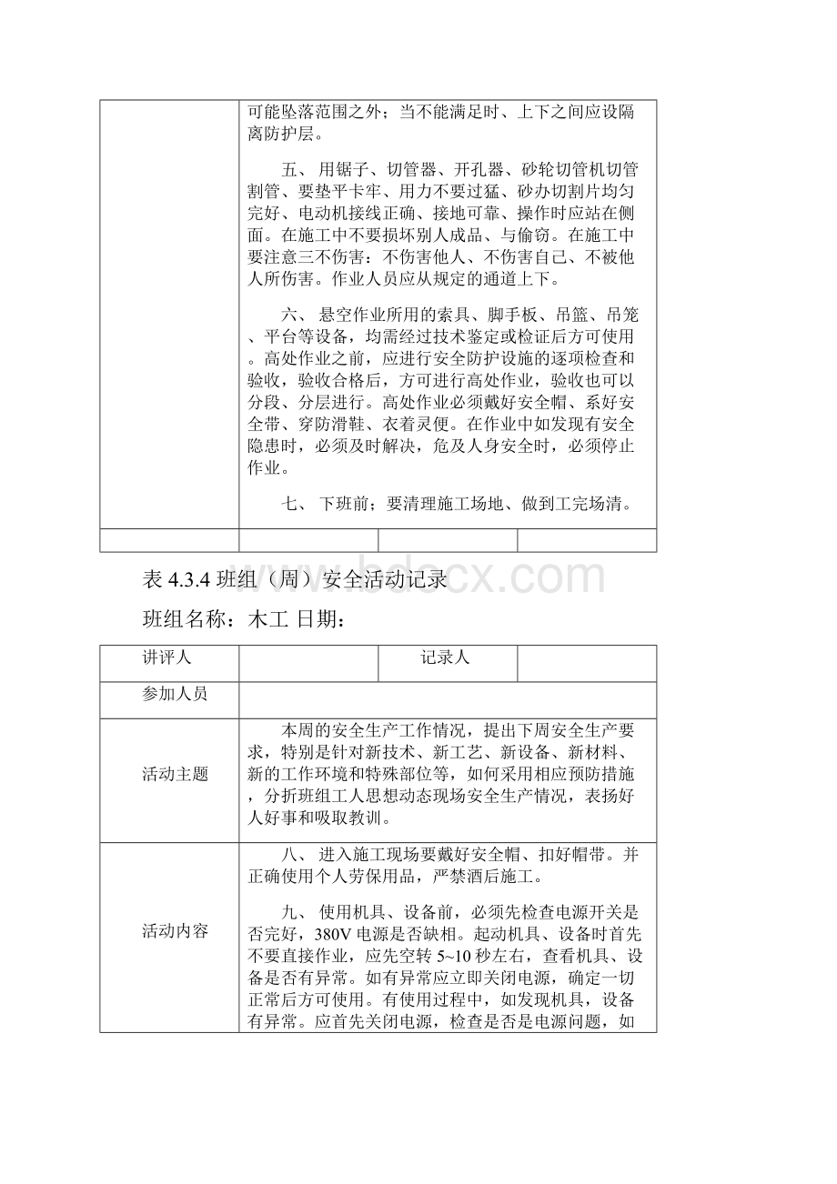 表434班组周安全活动记录文稿.docx_第2页