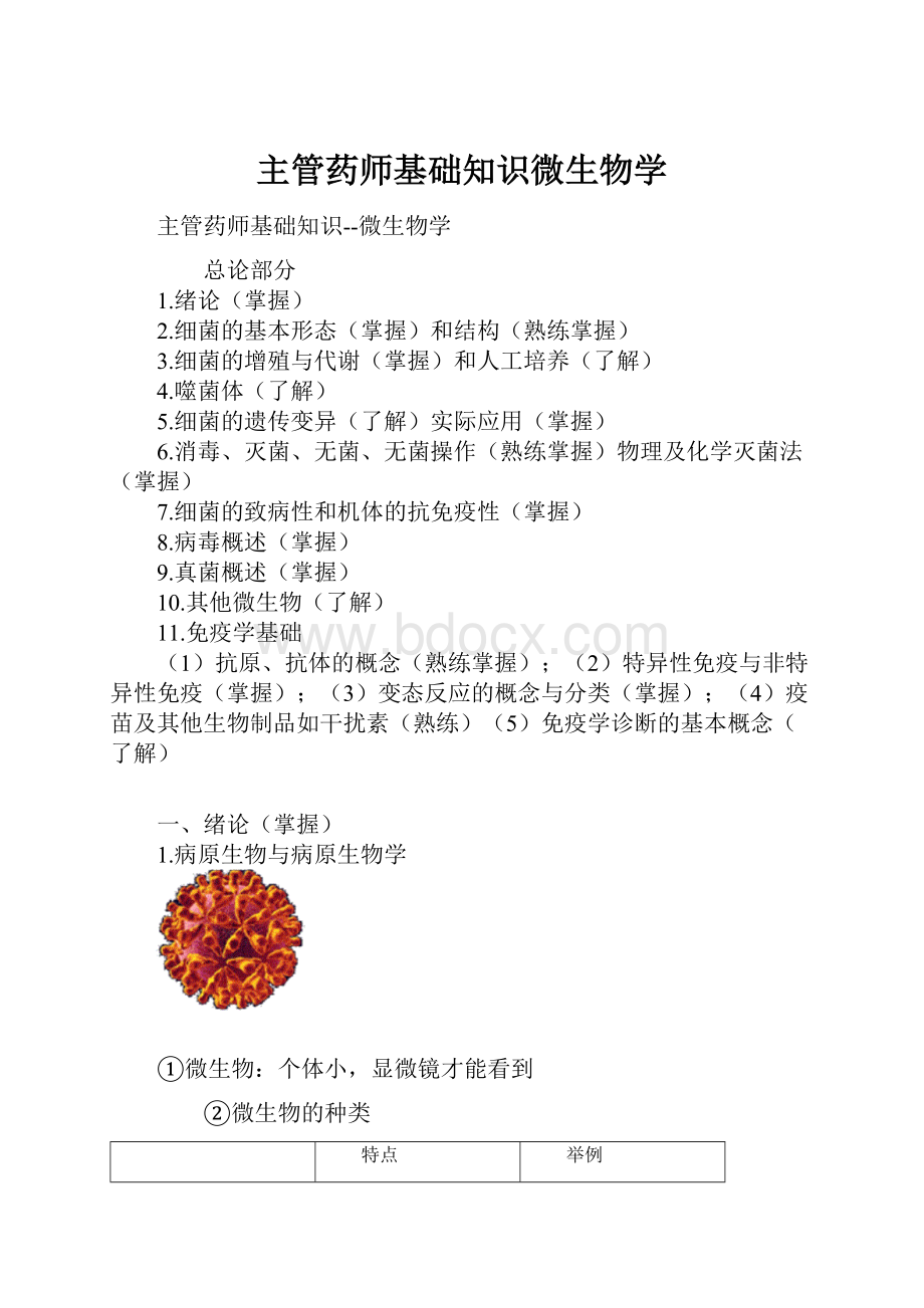 主管药师基础知识微生物学.docx_第1页