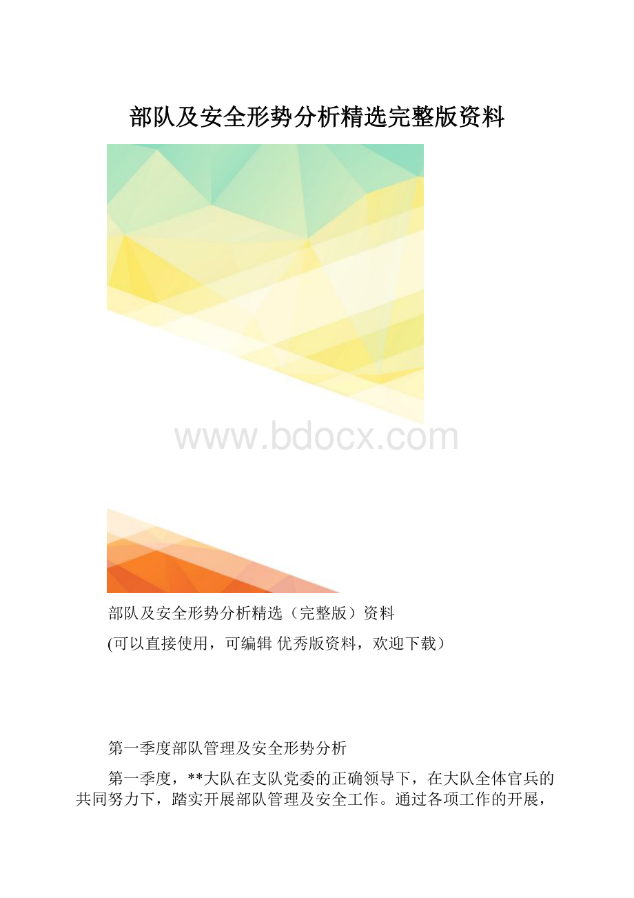 部队及安全形势分析精选完整版资料Word格式.docx