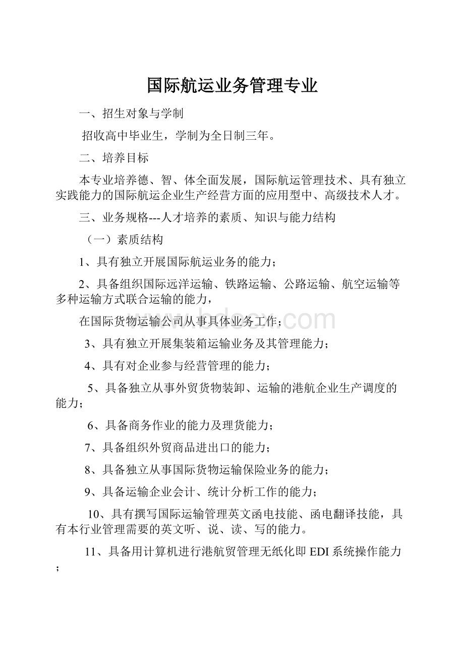 国际航运业务管理专业.docx