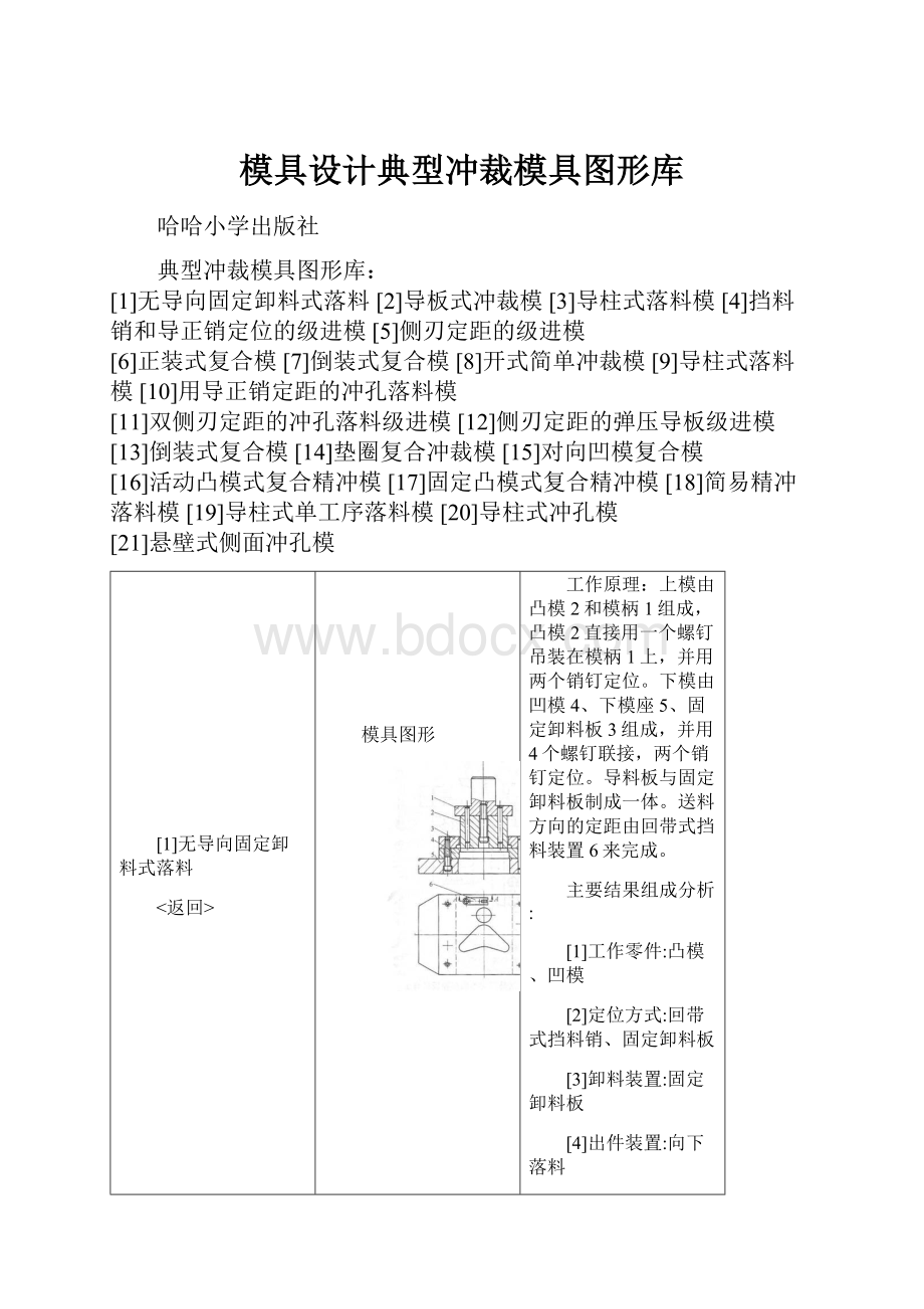 模具设计典型冲裁模具图形库.docx