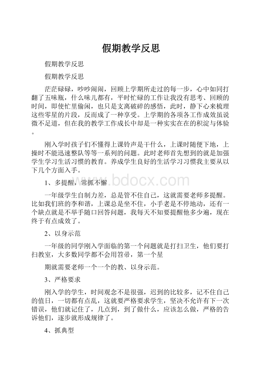 假期教学反思.docx