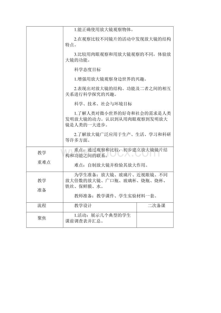 教科版科学六年级上册第一单元 第1课 放大镜 教案.docx_第3页