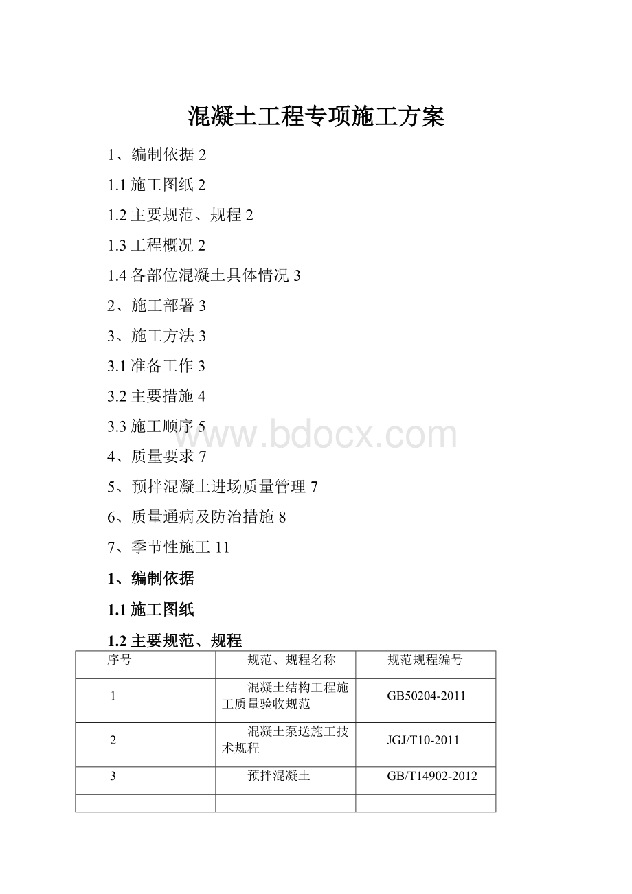 混凝土工程专项施工方案.docx_第1页